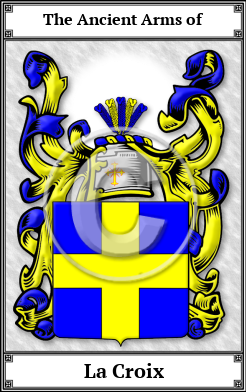La Croix Family Crest Download (JPG)  Book Plated - 150 DPI